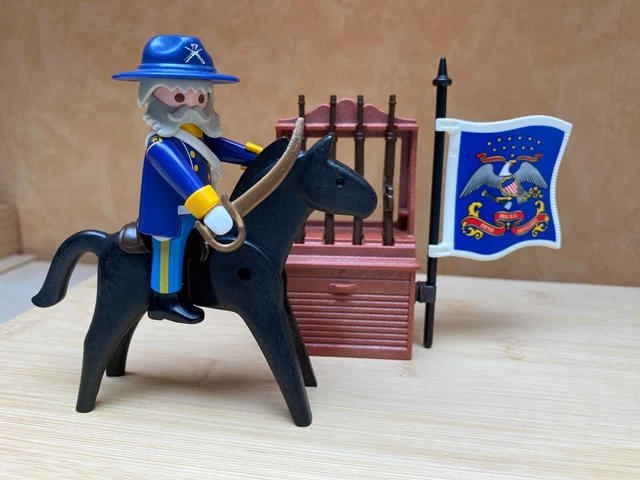 Playmobil 3408 western nordiste soldat cavalerie canon far west lot complet avec boîte origine rare vintage system klicky geobra - Jeux & Jouets