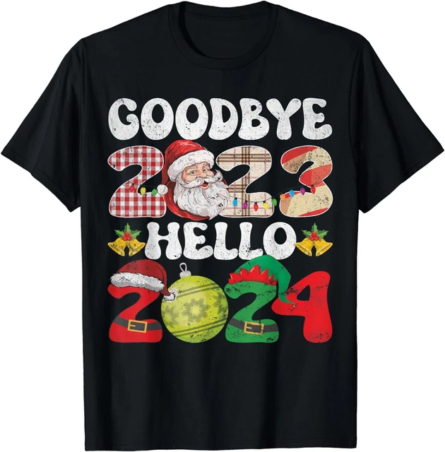 NEW MERRY CHRISTMAS Happy New Year 2024 Goodbye 2023 Hello 2024 TShirt