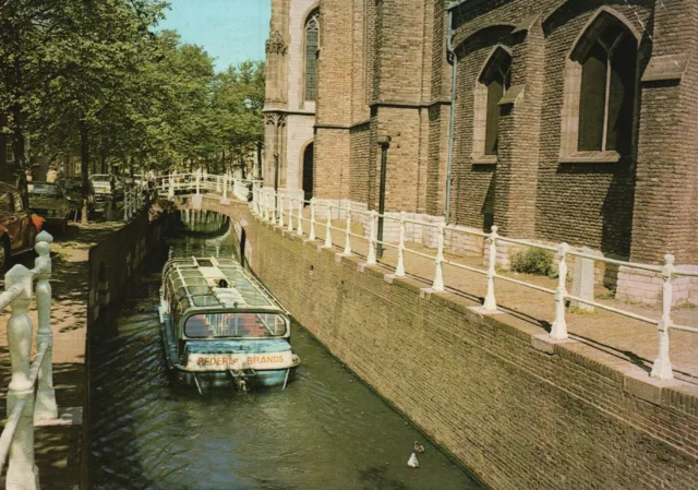 Postcard Delft Ingang Oude Kerk Old Gothic Protestant Church Delft, Netherlands