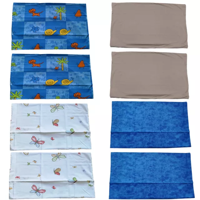 2er Set Kinder Kissenbezug Kopfkissenbezug Kissenhülle 40x60 cm 100% Baumwolle