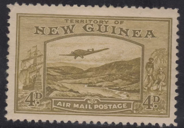 New Guinea 1939 4d yellow-olive Bulolo Airmail, mh