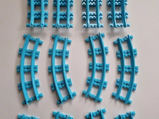 LEGO ROLLER-COASTER LIGHT aquamarine straight and curved track x12 $19. ...