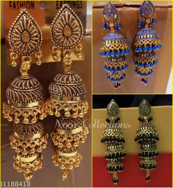 Bollywood Ethnic Fashion Dangle/Tassel Earrings Indian Jhumka Jhumki Earrings