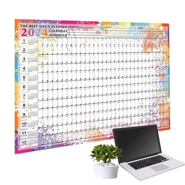 Wall yearly planner reversible schedule goal planner 2024 year round