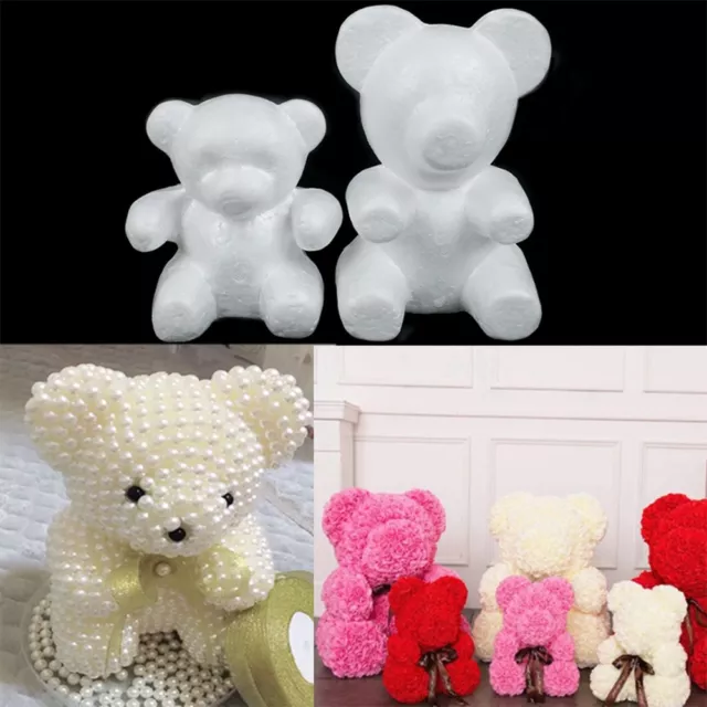 Hot Styrofoam White Foam Bear Mold Flower Head Rose Bear Valentine's Day Gifts