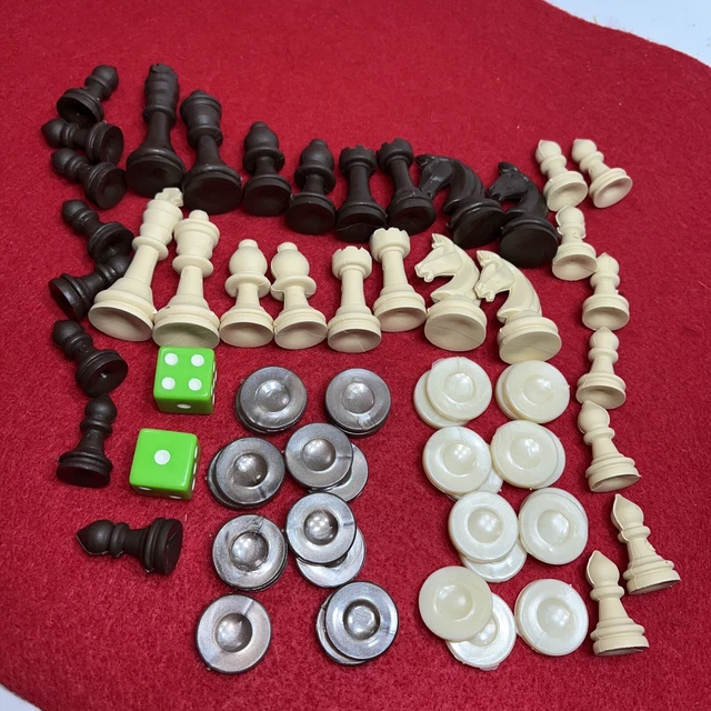 CHESS AND BACKGAMMON Game Pieces Replacement Set for Custom Board