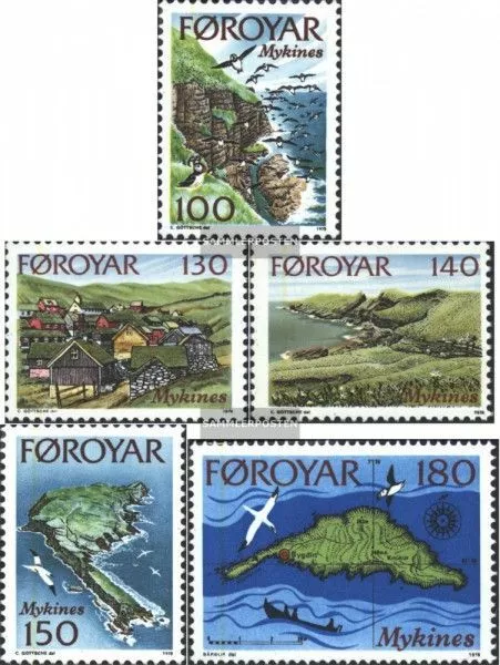 Danemark-Îles Féroé 31-35 (édition complète) neuf 1978 Island mykines