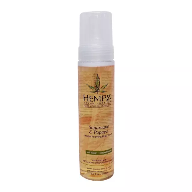 Hempz Fresh Fusions Sugarcane & Papaya Herbal Foaming Body Wash 8.5oz FREE SHIP