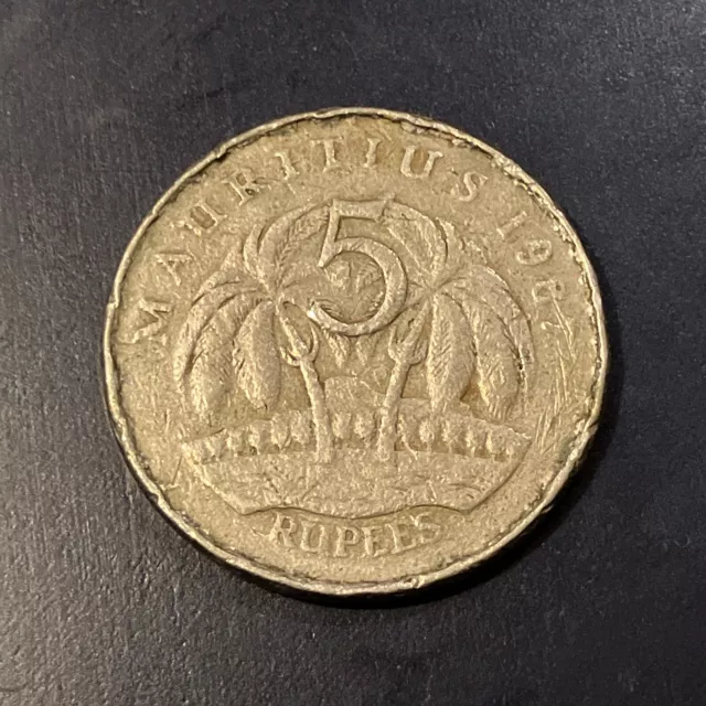 Mauritius 1987 Palm Trees 5 Rupee coin