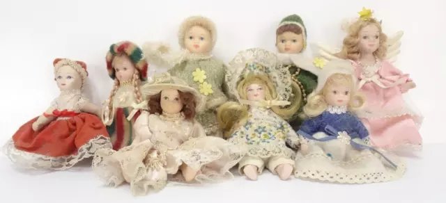 8 X Vintage Small Porcelain Dolls