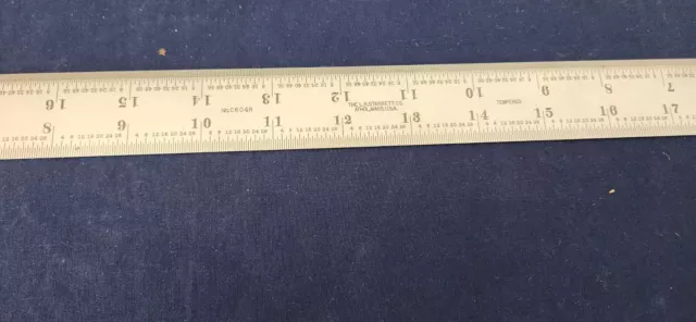 Starrett C604R-24 24” Spring Tempered Steel Rule with Inch Graduations