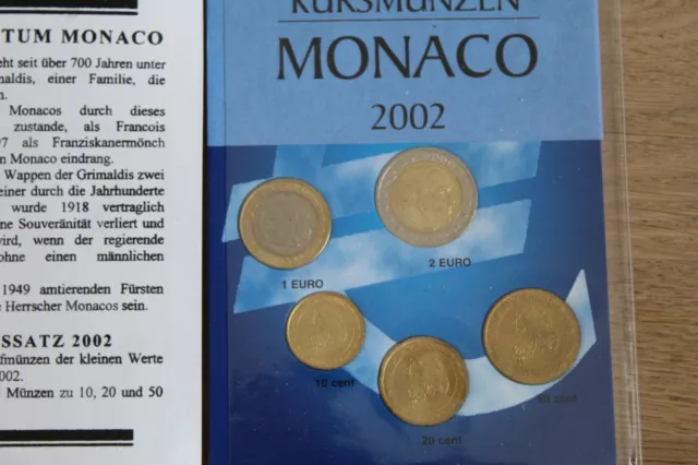 Monaco KMS 2002 10 Cent bis 2 Euro original (K2849)