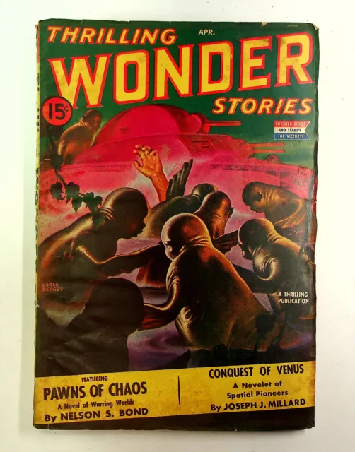 Thrilling Wonder Stories Pulp Apr 1943 Vol. 24 #1 GD+ 2.5