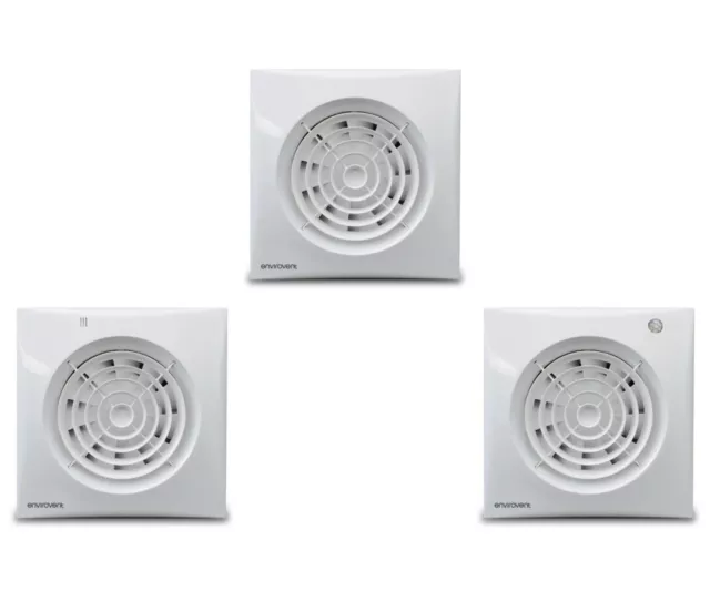 Envirovent Silent 100mm Extractor Fan Standard, Timer, Humidistat & PIR versions