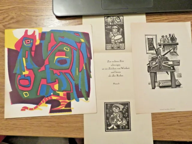 1970s Graphic Art Mixed Lot,3 pieces.incl. Jan Battermann/1909-1999/