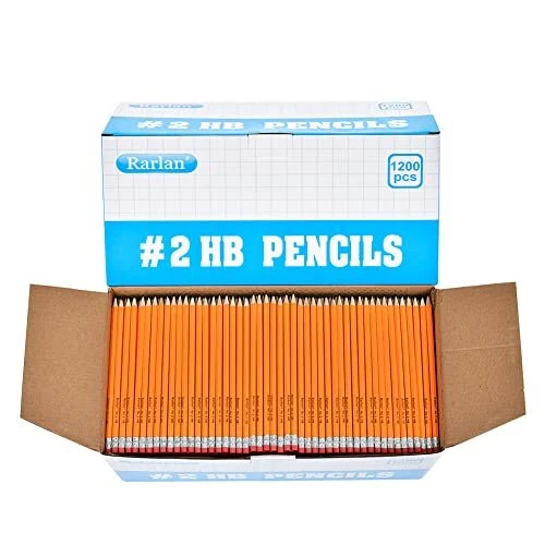 Wood-Cased #2 HB Pencils, Pre-sharpened, 1200 Count Classroom Bulk Pack