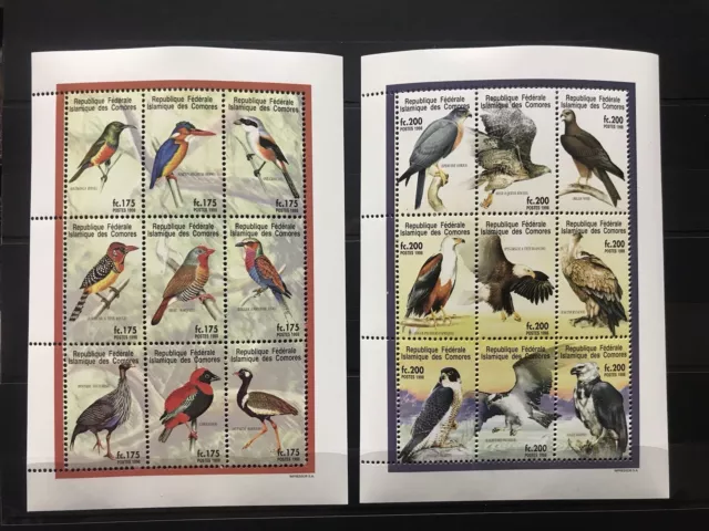 2x Comoros- Birds / Eagle / Fauna / Nature - stamps - MNH** G114