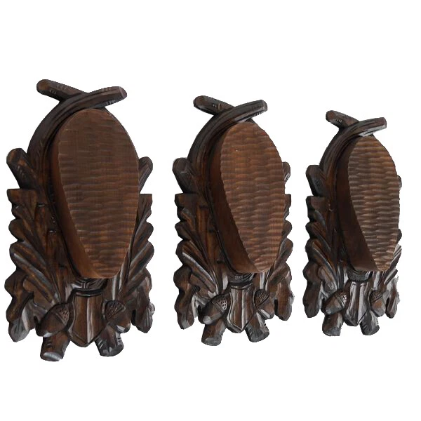 3 Pieza Escudo de Trofeo para Gamuza Tallado, Aufsatzhöhe 18cm