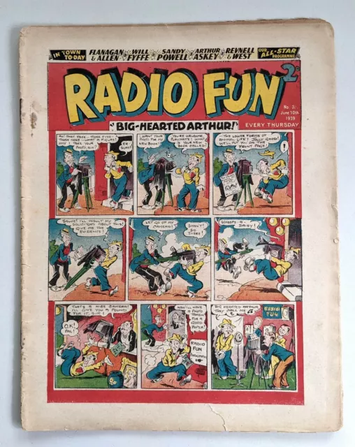 Radio Fun- June 10th 1939 VG+ hard to find now.