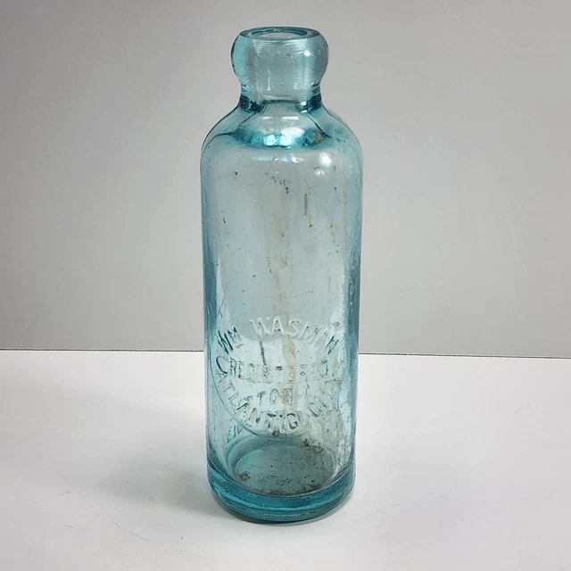 Wm Wasman Bottle Atlantic City NJ New Jersey Hutch Hutchinson Blown in Mold