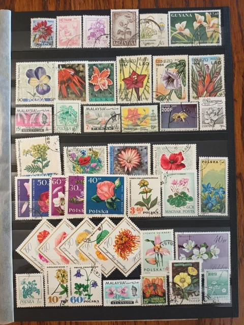 Lot de 44 Timbres Thématique "Fleurs" (THE 188)