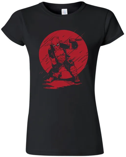 Ladies Deadpool Red Moon Marvel Comics Autorisé Femmes Dames T-shirt