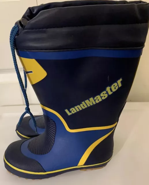 Land Master Blue Rubber Winter Snow Rain Boots Kids Boots Sz 5.5