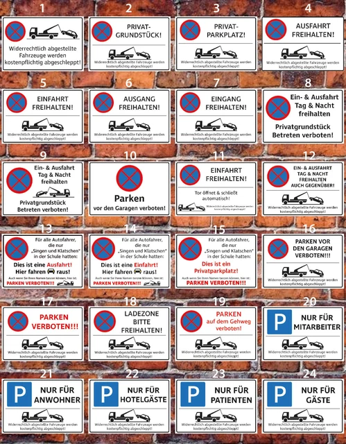 Parkverbot Schild 240mm - PVC Sicherheitsschild Für Innen- Und Außenbereich