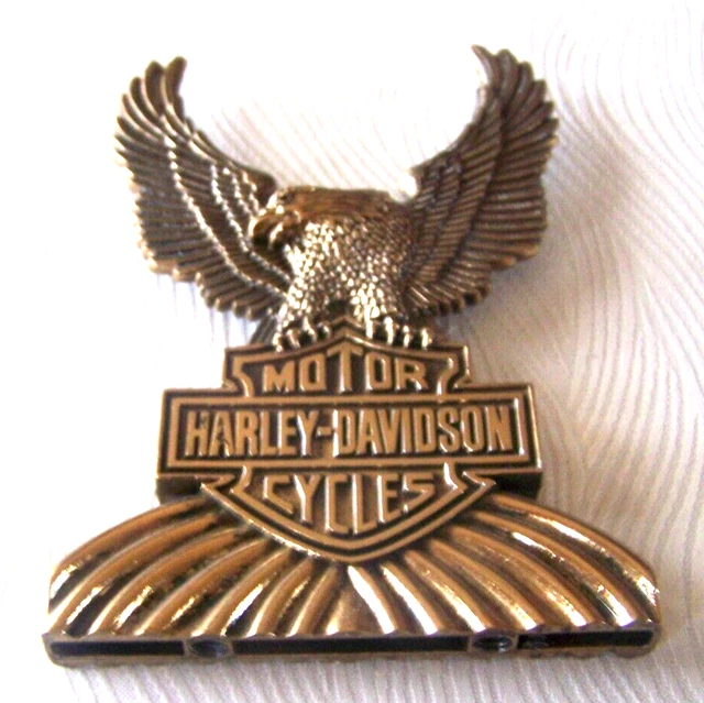 HARLEY DAVIDSON BACKREST Sissy Bar Eagle Emblem Insert Brass Rare