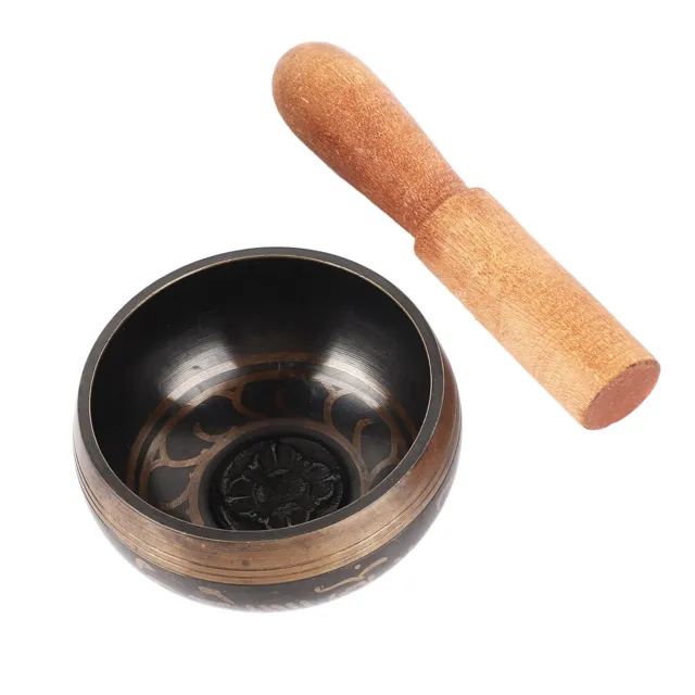 8cm Copper Song Bowl With Wooden Stick Buddha Singing Bowl For Yoga Meditati GHB