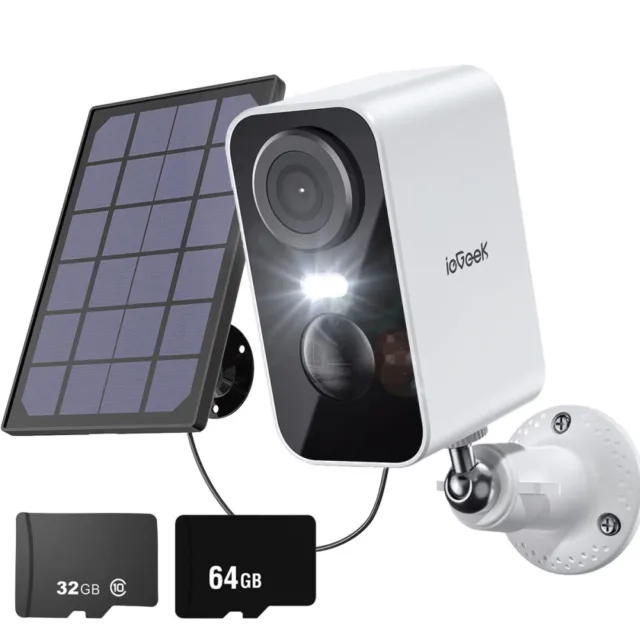 ieGeek 2K Outdoor WiFi Solar Battery CCTV System Home Wireless Security Camera