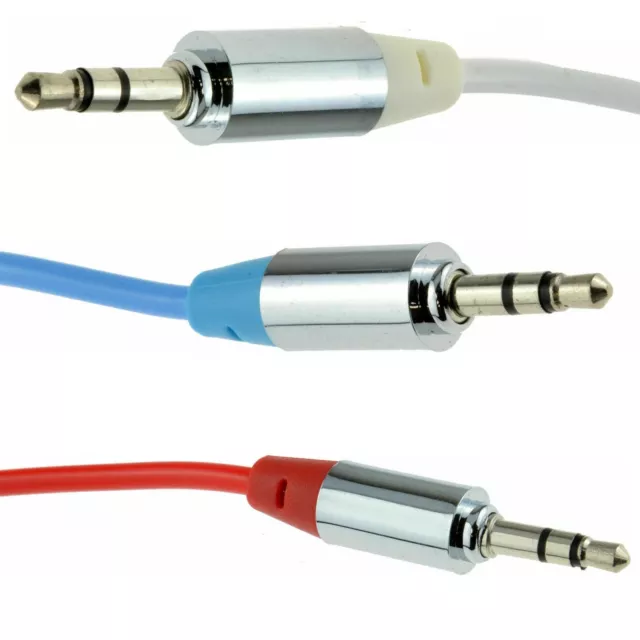 Aux Cable Audio Lead 3.5mm Jack to Jack Stereo Male for Car PC Phone 1m to 2m UK