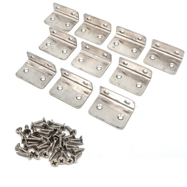 10x Stainless Steel Right Angle Bracket Corner Brace Joint Shelf Support L Shape