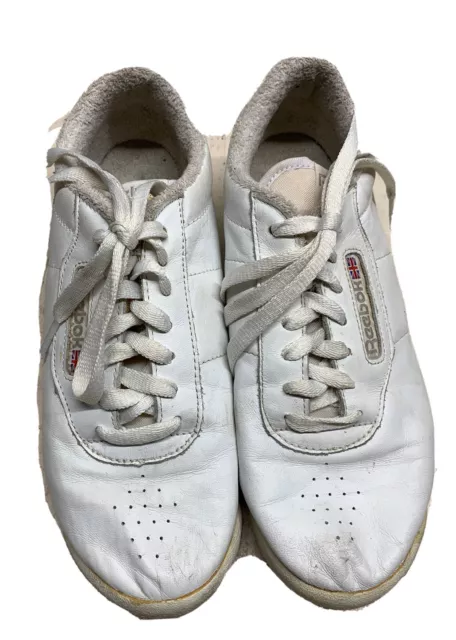 REEBOK PRINCESS LEATHER Tennis Shoes Women 7W White Comfort Walking ...