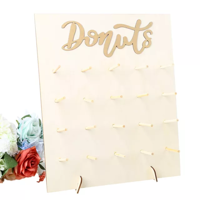 Decdeal Donut Ständer Holz Donut Wand Rack Halter Geeignet für Die Hochzeit G6N9