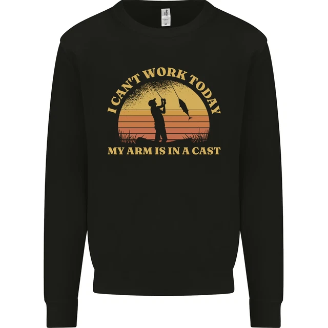 Funny Fishing Arm is In a Cast Fisherman Kids Sweatshirt Jumper