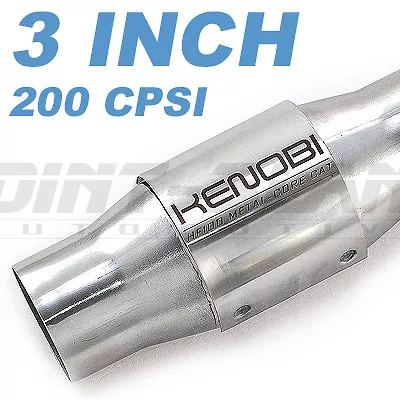 Kenobi 3" Inch Metal Cat High Flow Metal Core 200 Cell Catalytic Converter