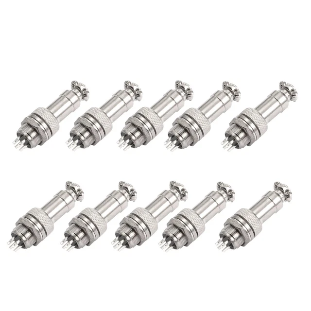 Aeronautico Connettore 12mm 4 Terminali 5A 300V GX12 Raccordi 10 Paia
