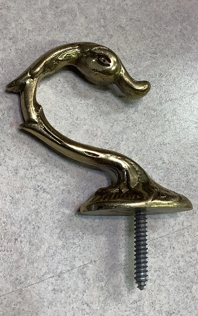 Antique Plant Lamp Ceiling Hanging Hook Vintage BRASS Bird Cage Figural Hanger