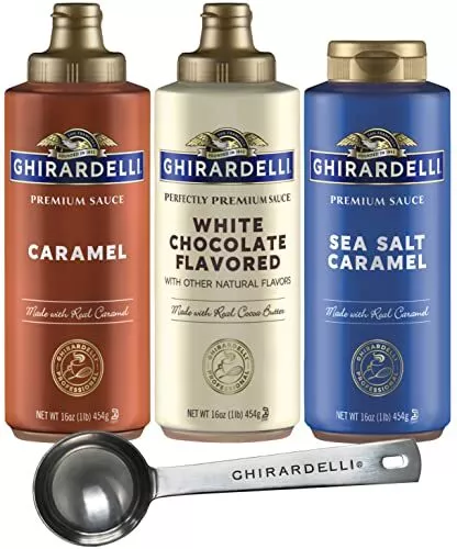 Ghirardelli Sea Salt White Chocolate and Caramel Flavored Sauce Pack of 3