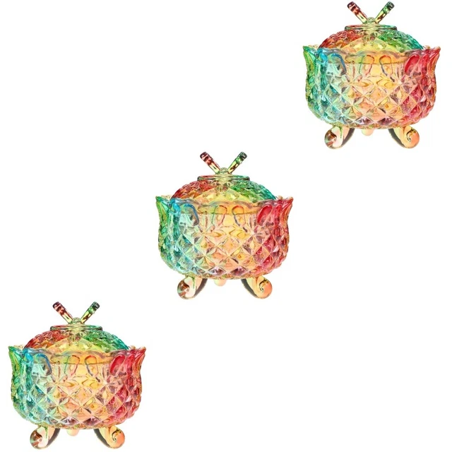 3 Pcs Vorratsdose Aus Kristall Glas Glasbehälter Mit Deckel 3