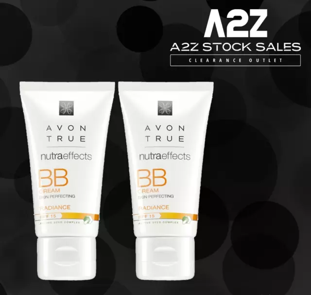 2x Avon True NutraEffects crema BB crema per perfezionare la pelle radianza campione di protezione solare 15 - luce extra