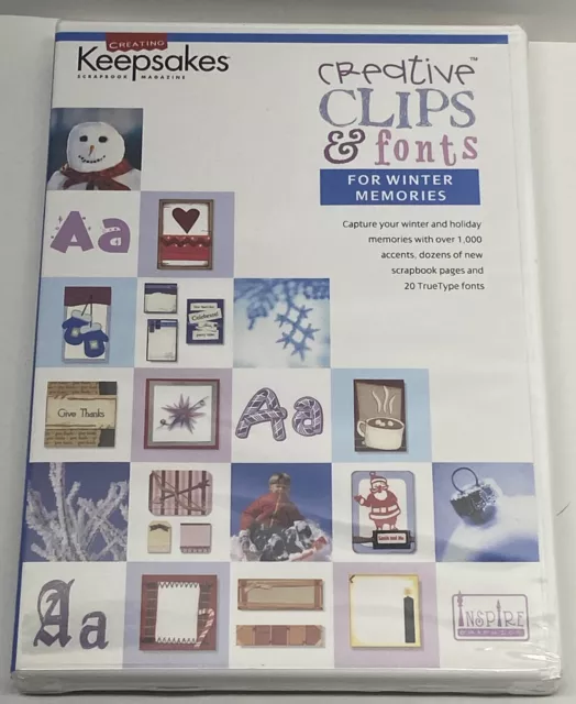 Clips y fuentes creativas para software de computadora para recuerdos de invierno DVD recuerdos