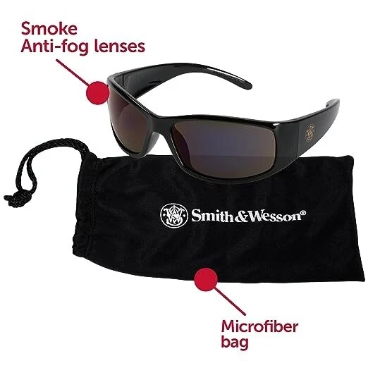 Smith & Wesson Elite Black Smoke Anti-Fog Safety Glasses Eye Protection 21303 2