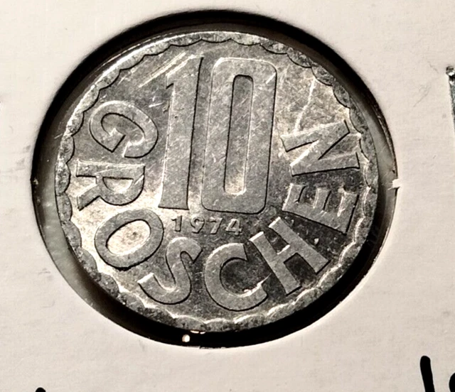 1974  AUSTRIA  10 Groschen  Coin -  KM# 2878 - Combined Shipping (#INV4431)