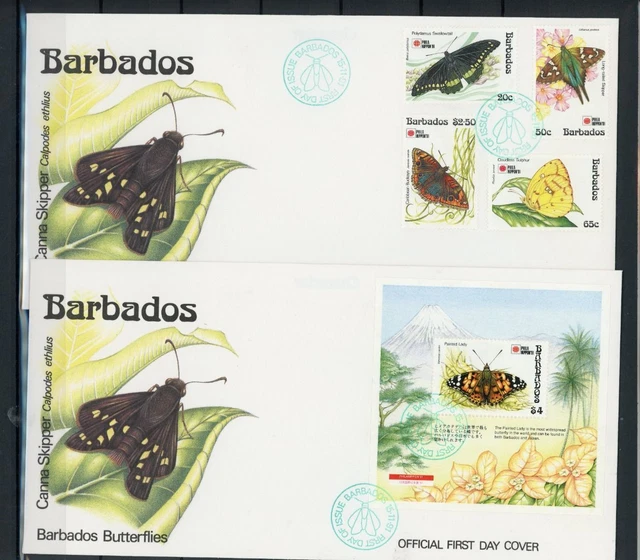 Barbados 782-785, Block 27 Schmetterling Ersttagesbrief/FDC #JW618