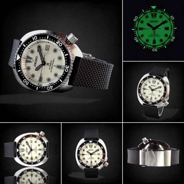 Orologio Full Lume Automatico Nh 35 Seiko. Bracciale Gomma. Nuovo