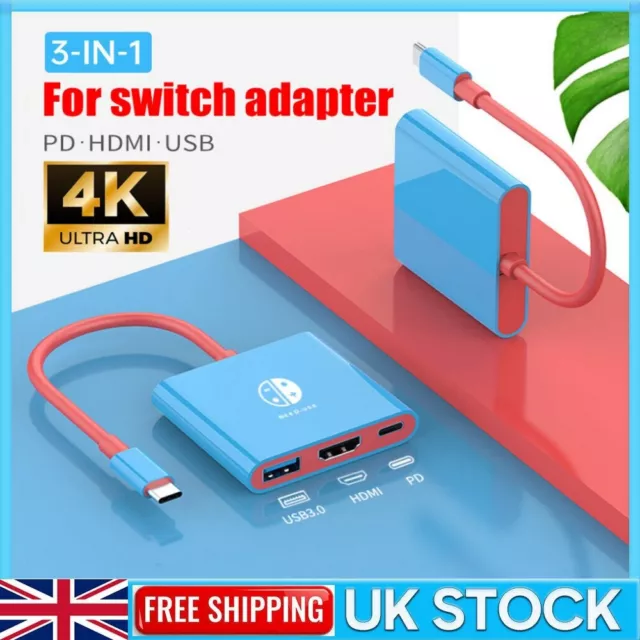 Portable USB-C Hub Adapter 4K HDMI Docking Station TV 3.0 For Nintendo Switch