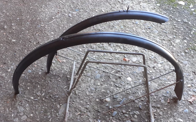 COPPIA PARAFANGHI BICI 28" NERI IN ACCIAIO - TIPO R PER FRENI A BACCHETTA - Foto 2