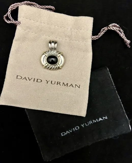 David Yurman 925 Silver & 14K Gold Onyx Pendant